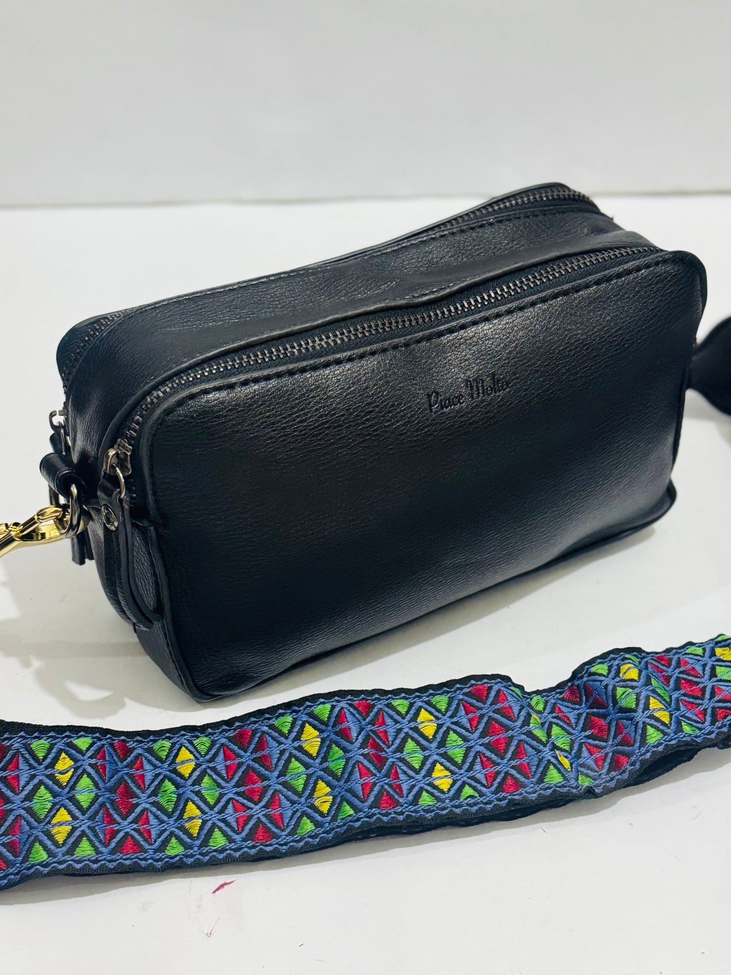 PM |Leather Embroidered Crossbody