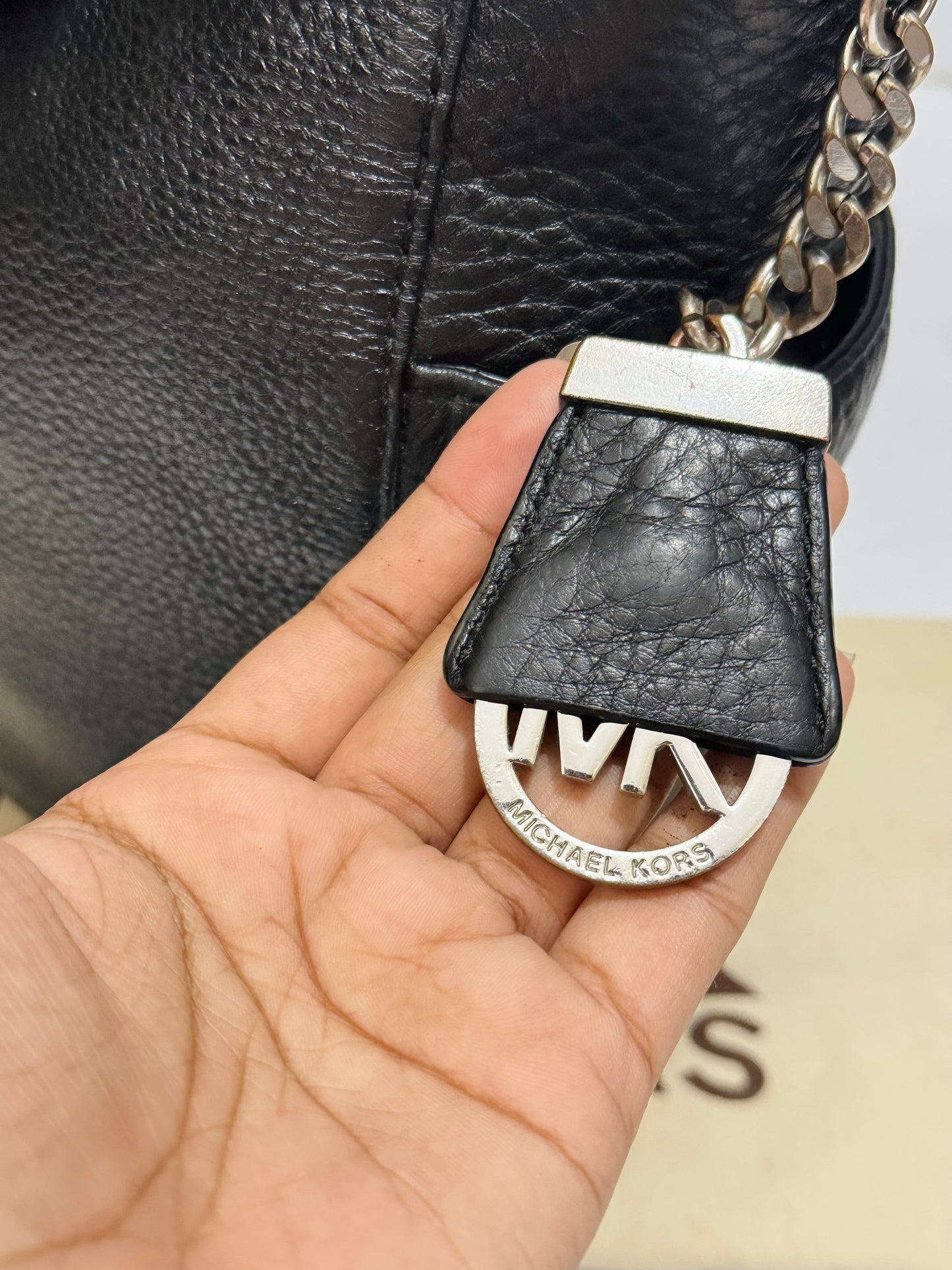 MK |Leather HalfMoon Bag