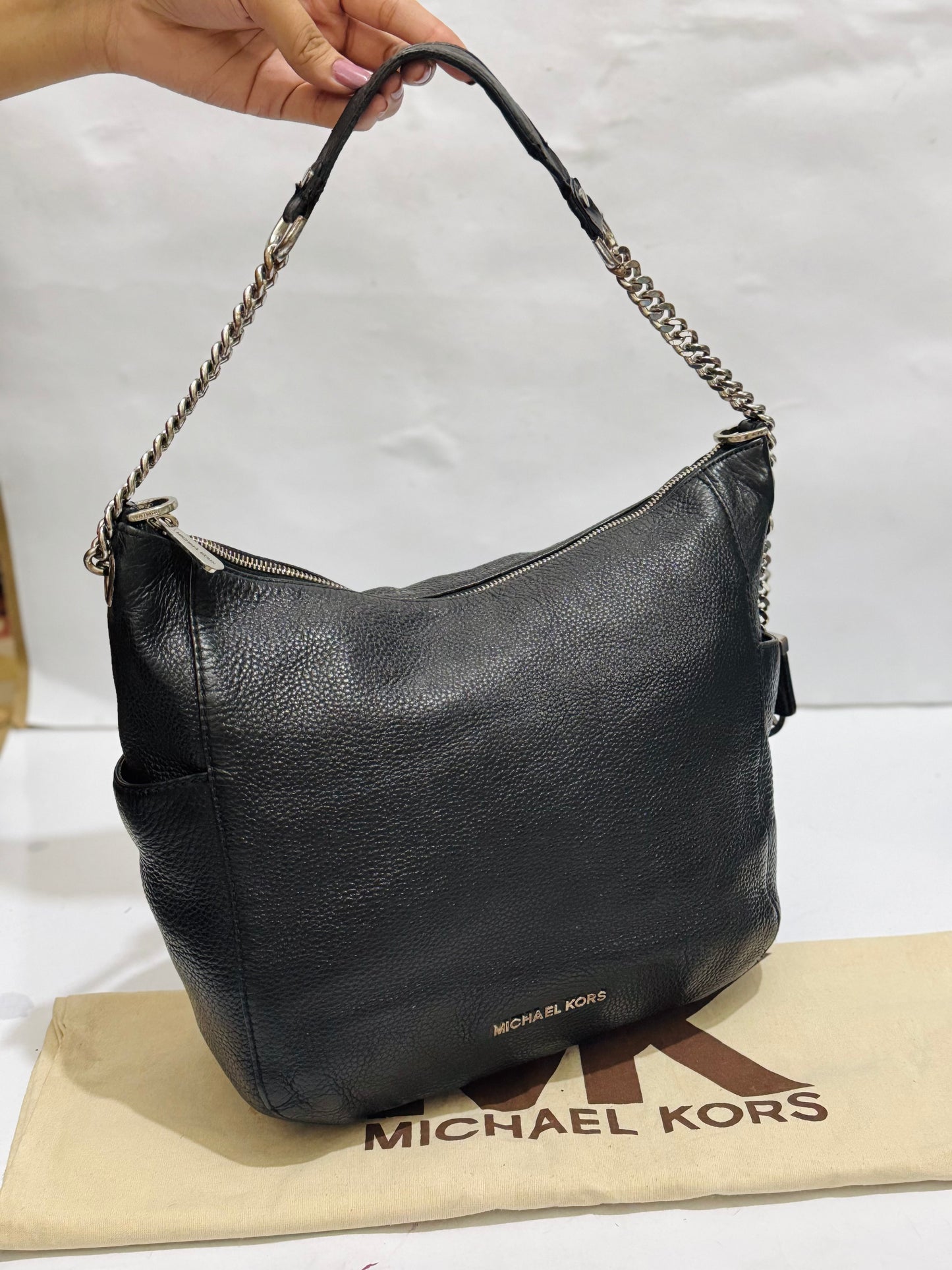 MK |Leather HalfMoon Bag