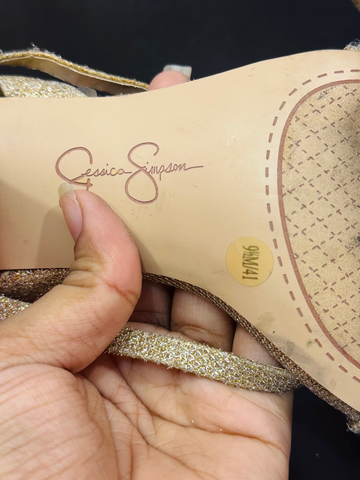 SS |Golden Block Heels