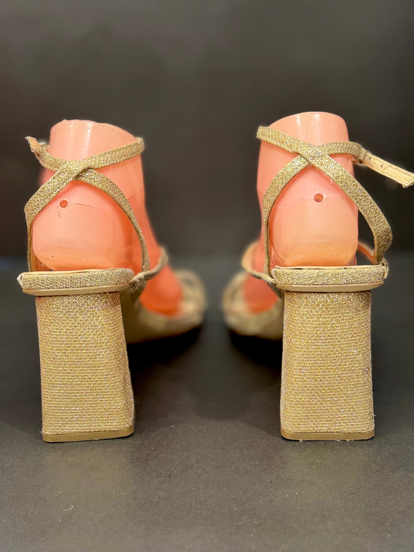 SS |Golden Block Heels