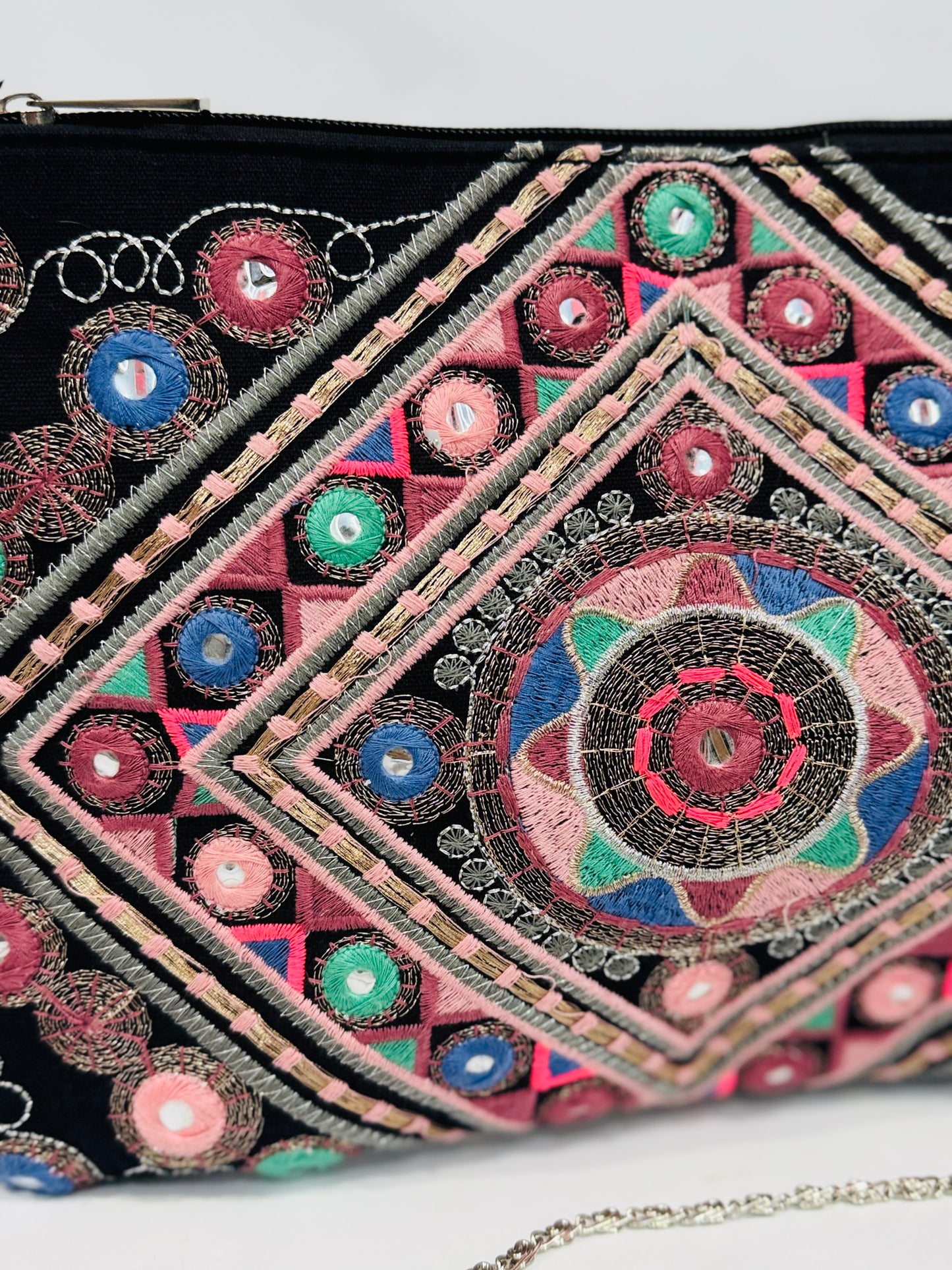 Embroidered |Chain Crossbody