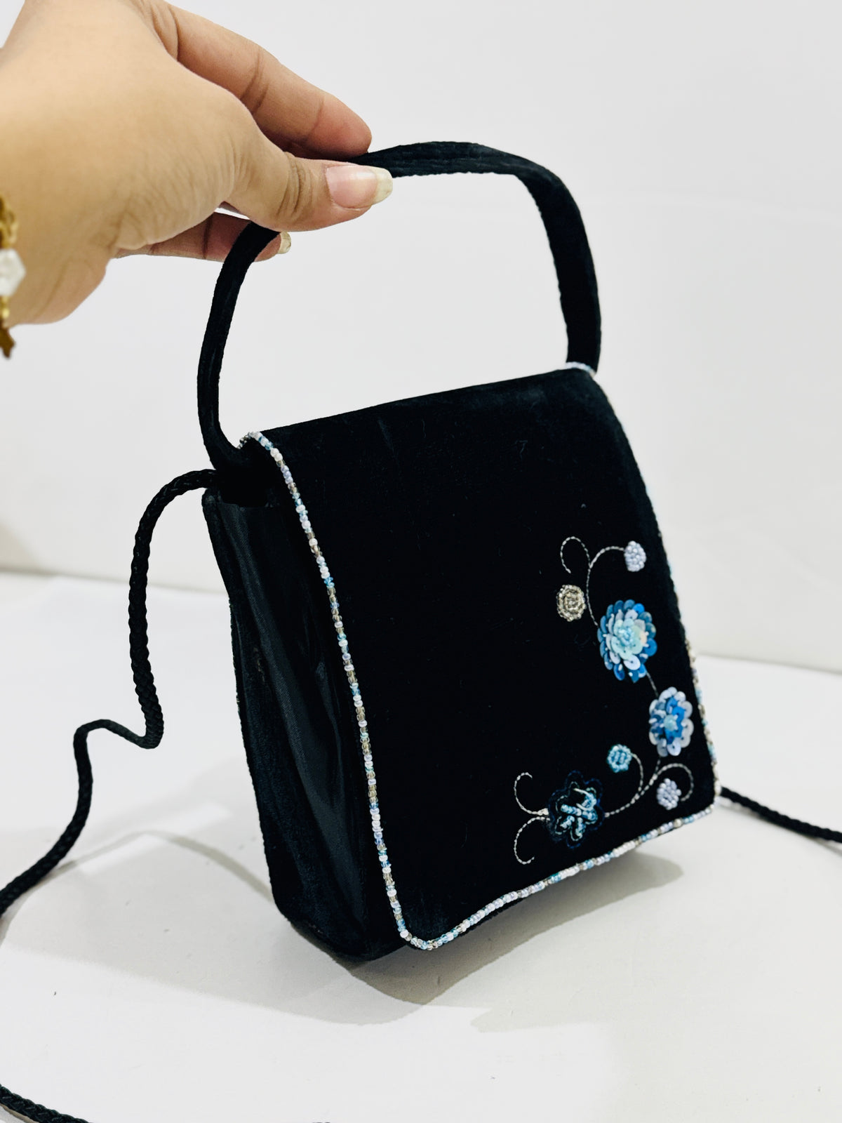 Embroidered | Velvet Bag