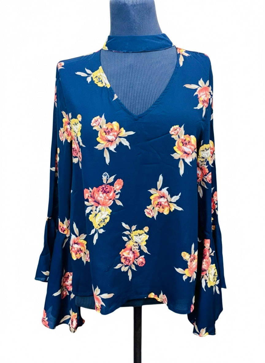 Floral |frill sleeves Top