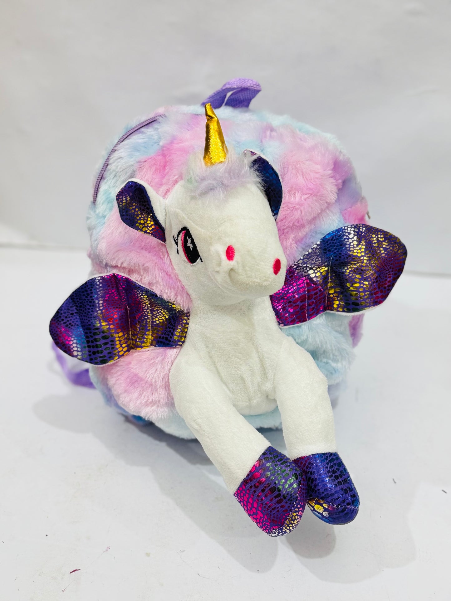 Unicorn fluffy baby backpack