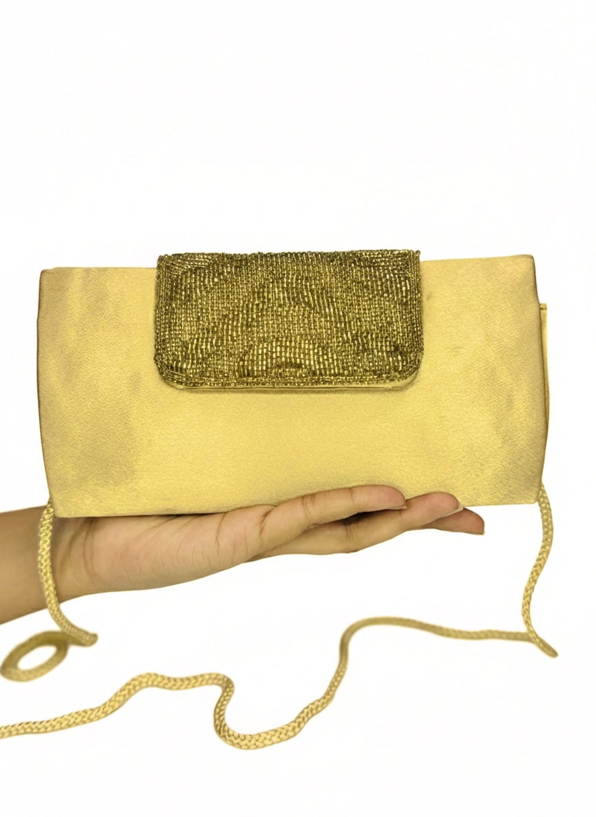 Beaded |Golden Clutch