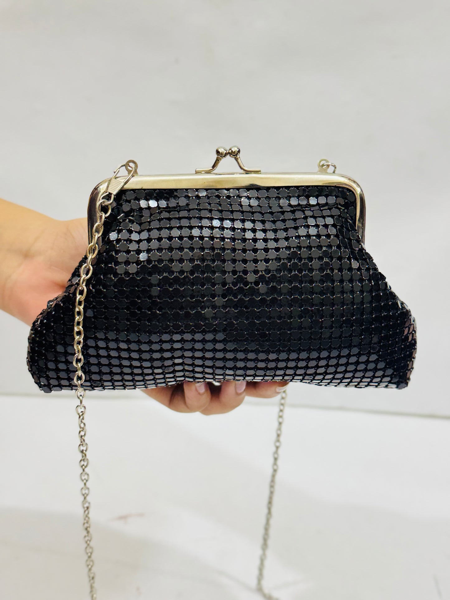 Fancy Mesh Mini Chain |Clutch